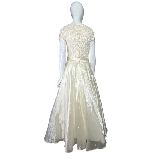 Vintage Ballgown JS Collections Cream Sz M/L Evening Dress Fairy Romantic - Picture 9 of 16